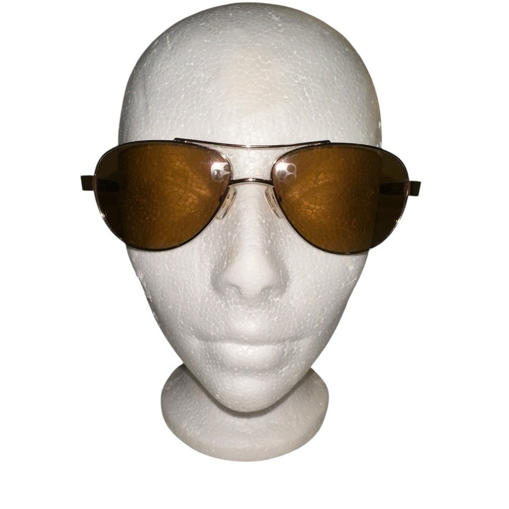 Precision 799 Aviator Sunglasses Gold Metal Frame with Brown Polarized Lenses - Picture 2 of 13